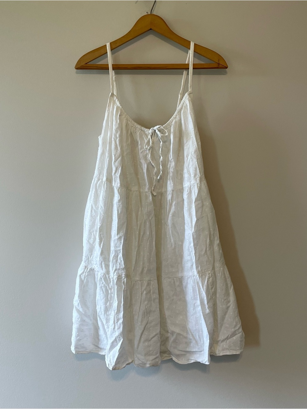 Old Navy Cami Dress Size Large White Swiss Dot Euro Summer Clean Soft